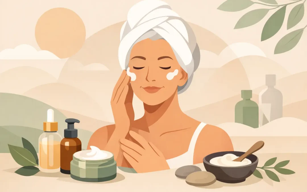 Rutina facial natural para piel madura