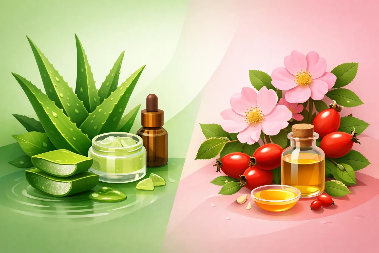 Aloe vera o rosa mosqueta: cuál elegir Aloe vera o rosa mosqueta: cuál elegir