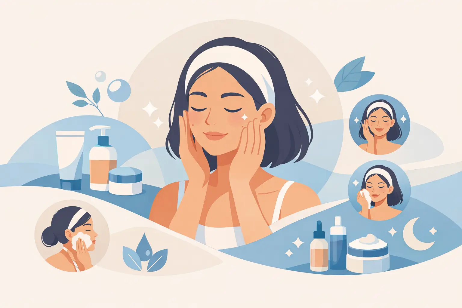Ejemplo de rutina facial sencilla y eficaz