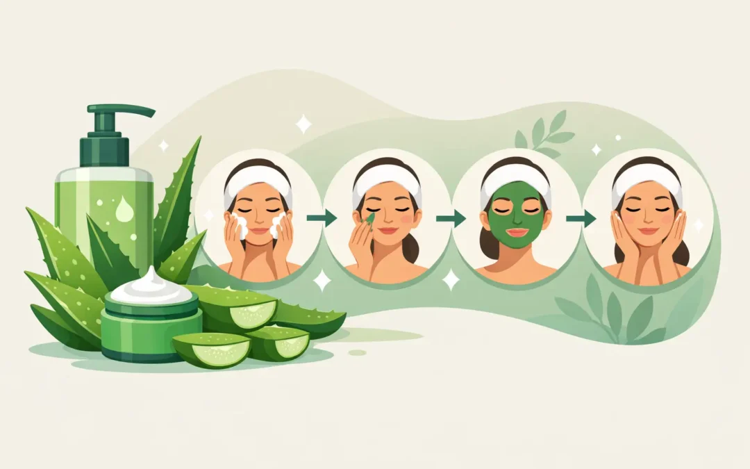 Guía de aloe vera facial paso a paso