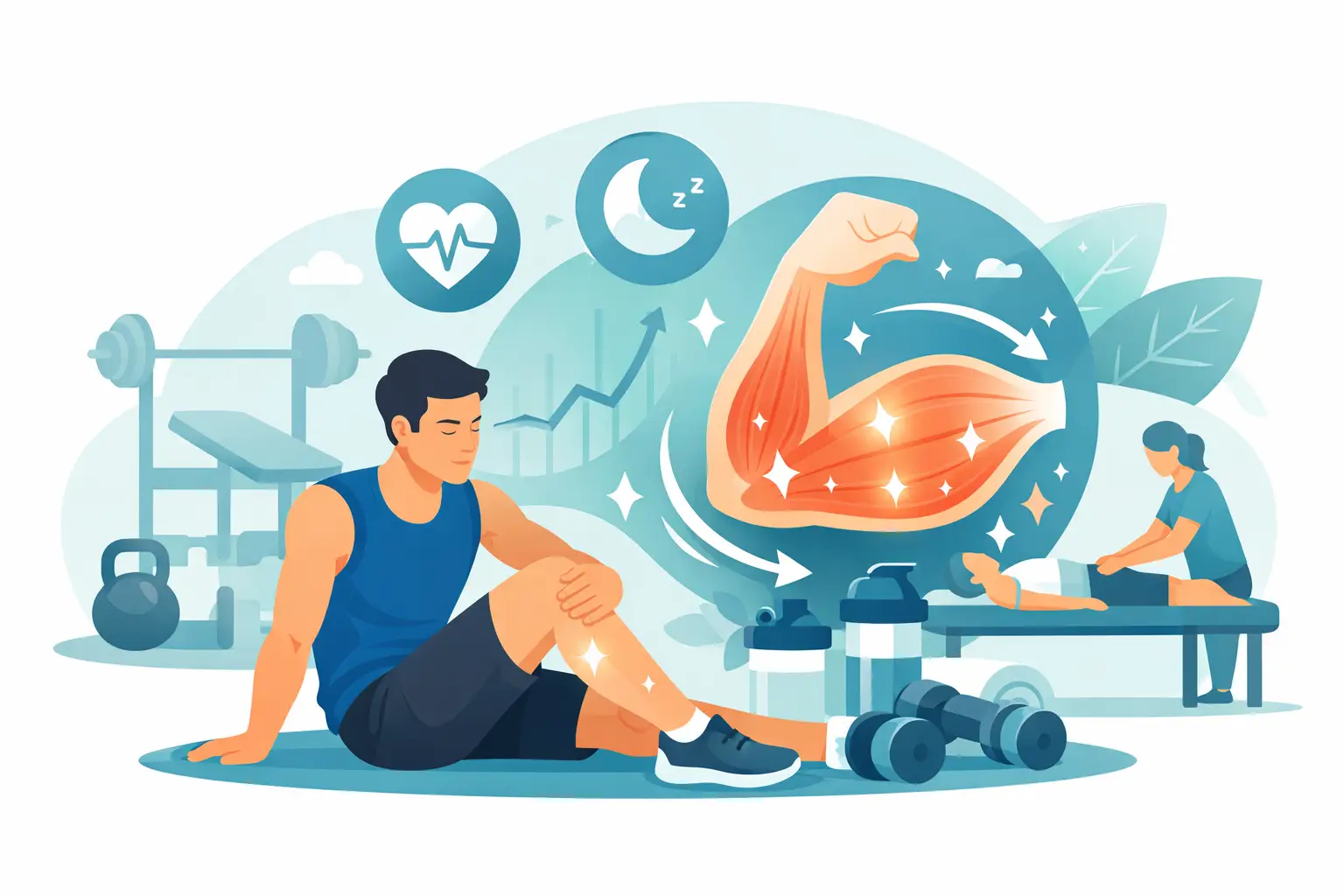 Recuperación muscular después de gimnasio