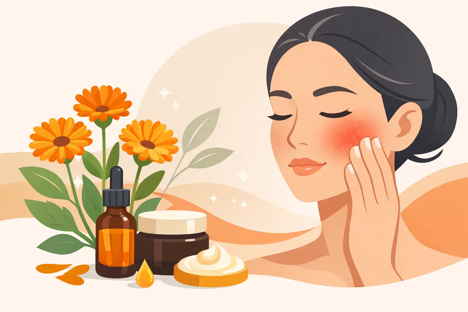 Caléndula para rojeces faciales: cuándo ayuda