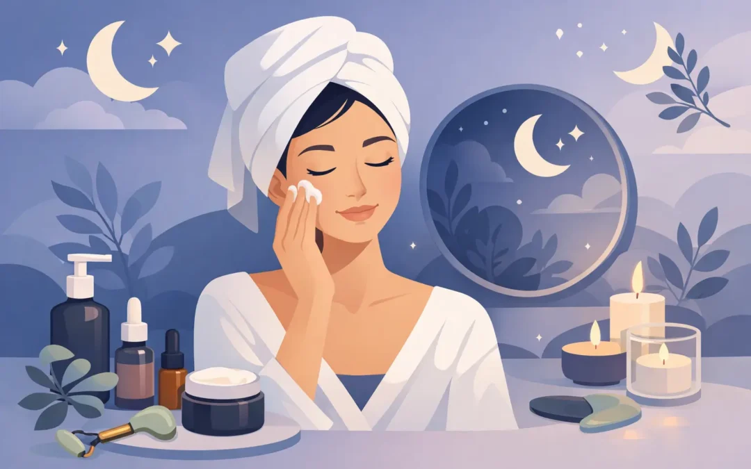 Guía de rutina facial de noche natural
