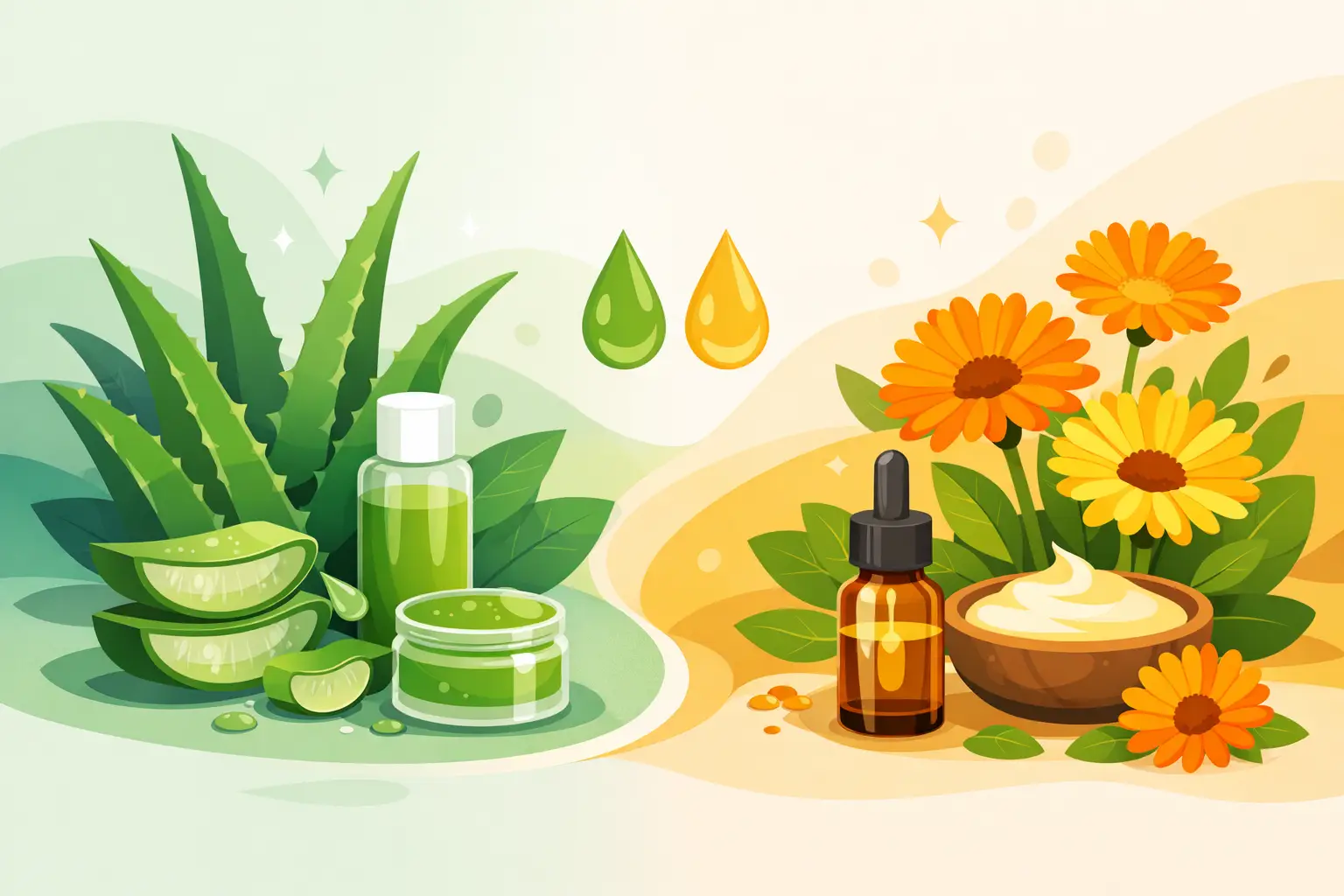 Aloe vera o calendula para cuidar tu piel Aloe vera o calendula para cuidar tu piel