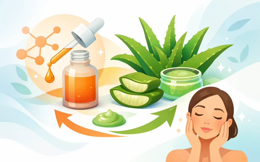 Retinal und Aloe Vera kombinieren, ohne die Haut zu reizen