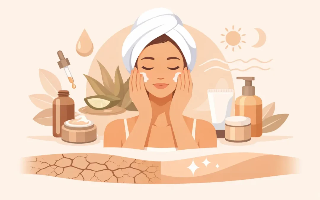 Guía de rutina facial para piel seca diaria