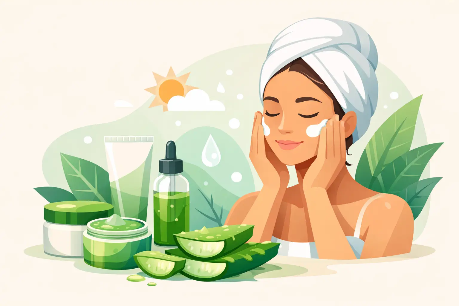 Rutina facial con aloe para cuidar tu piel Rutina facial con aloe para cuidar tu piel