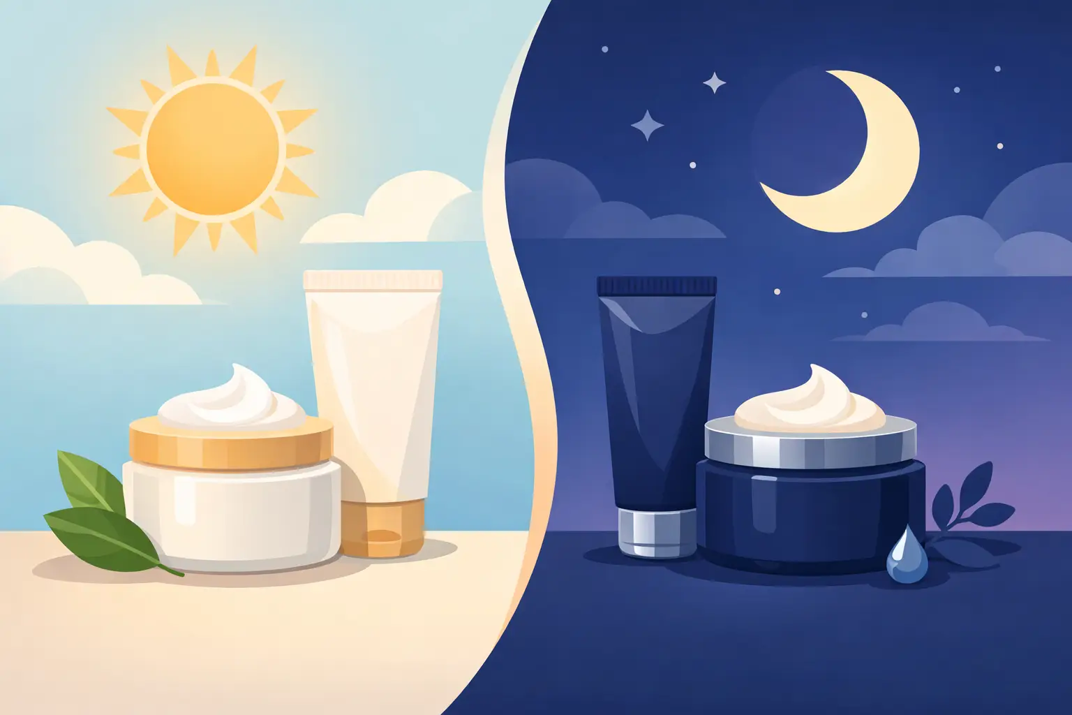 Crema diurna versus nocturna: cuál necesitas