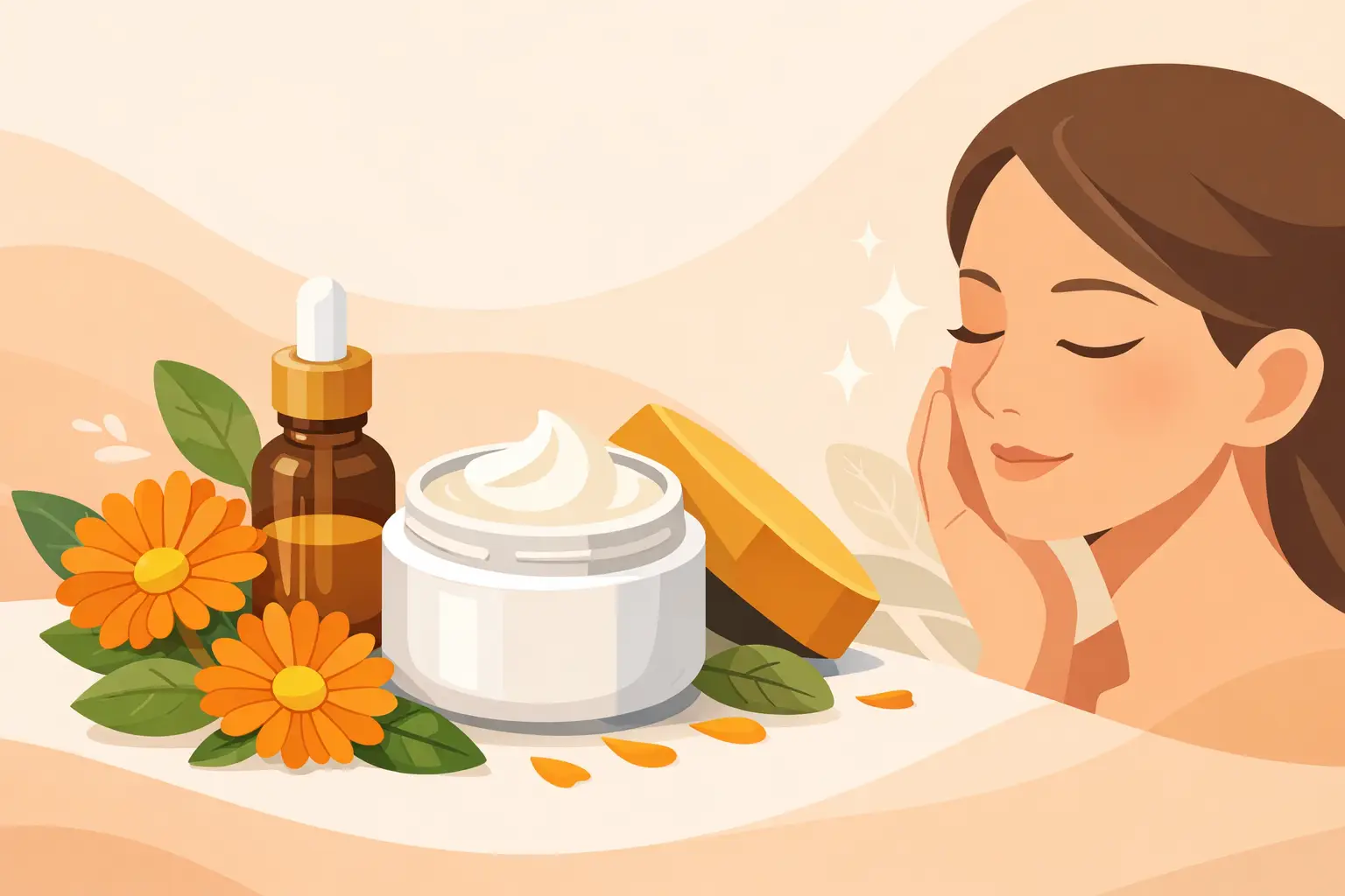 Review de crema facial de caléndula para piel sensible