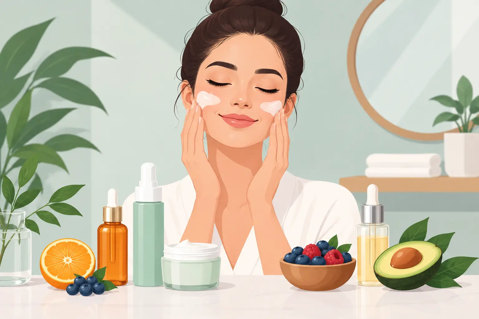 Guía de rutina antioxidante facial diaria