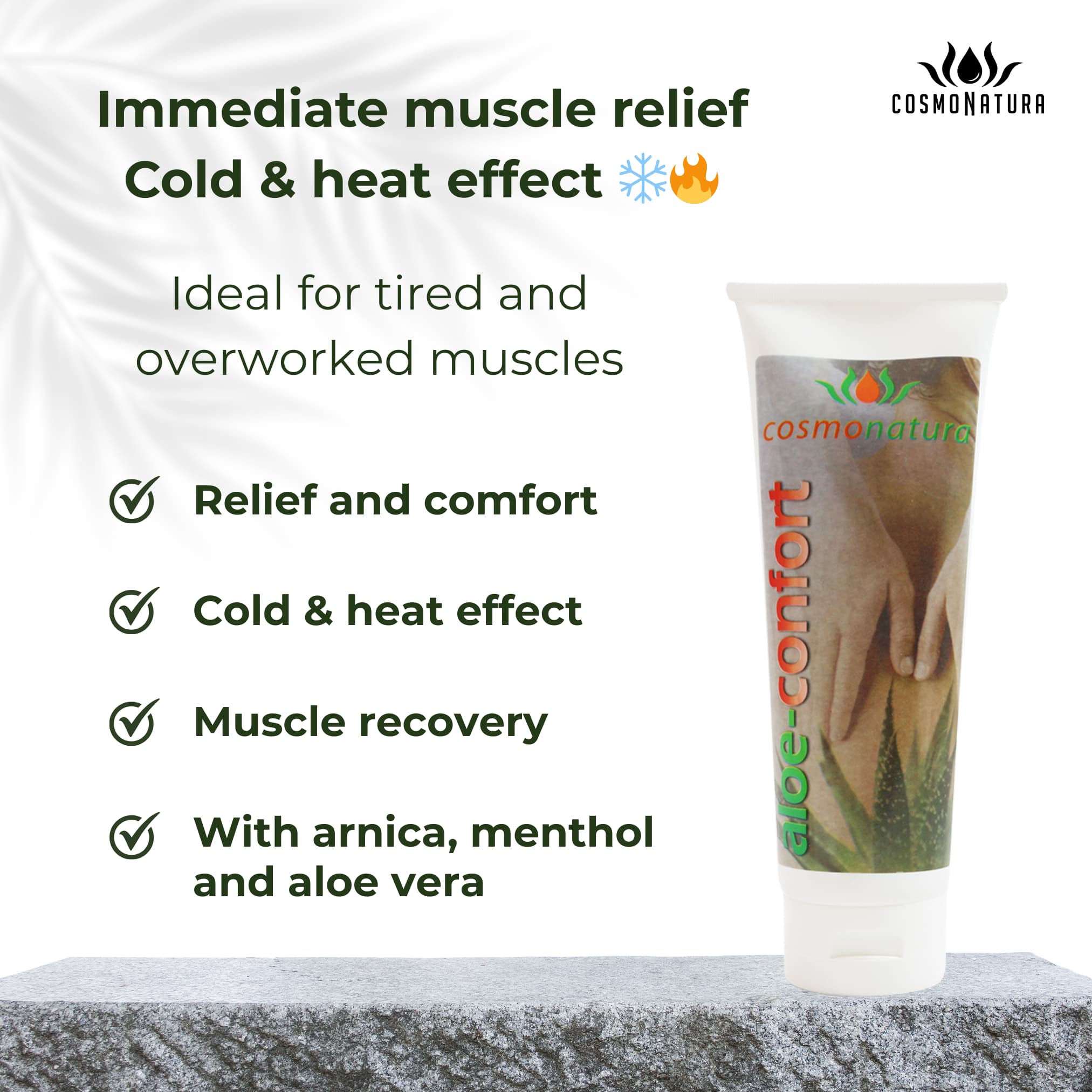 ALOE CONFORT Muscle Cream Gel 250 ml | Arnica, Menthol and Harpagophytum  Massage Gel - Aloe Vera y Ms